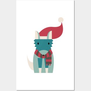 Santa Wolf Posters and Art